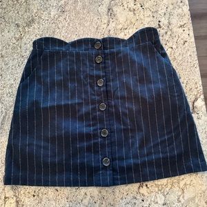 Altar'd State Navy Striped Button Front Mini Skirt Women's Size L